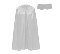 Supereroe, mantello e maschera per bambini, grandi e giovani, a più strati, 90 cm, per costume da carnevale Superman, set da 2, bianco, 90 cm