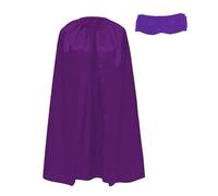 Supereroe - Mantello e maschera per bambini, per bambini, grandi e ragazzi, a strati supereroi, 90 cm, per costume da Superman Carnevale, set di 2 pezzi (viola/viola)