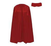 Supereroe - Mantello e maschera per bambini, per bambini, grandi e ragazzi, a strati supereroi, 90 cm, per costume da Superman Carnevale, set di 2 pezzi (rosso/rosso)