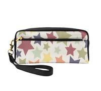 Superficie colorata stella, Borsa per il trucco Borsa per cosmetici Borsa da viaggio portatile da toilette Astuccio in pelle per donne e ragazze