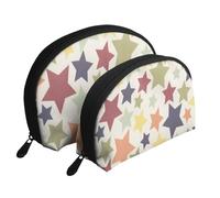 Superficie colorata stella, Borsa per trucco a conchiglia Portamonete da donna Borsa da toilette piccola Borsa per cosmetici 2 pezzi