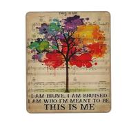 Superficie Liscia Tappetino Mouse, Tree I Am Brave I Am Bruised This is Me Tappetino per Il Mouse antisfilacciamento Gaming Mousepad per Ufficio Laptop Computer