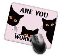 Superficie Liscia Tappetino per Il Mouse Are You Working Cat Black Gaming Mousepad Tappetino per Mouse 25x30cm per PC,Ufficio,Computer