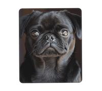 Superficie Liscia Tappetino per Il Mouse, Cute Black Pug Dog, Personalizzato Tappeto Mouse, Gaming Mousepad, 25X30cm, PC, Notebook, Laptop