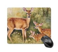 Superficie Liscia Tappetino per Il Mouse Deer Mama And Little Printed 25X30Cm, Tappetino per Mouse Antisfilacciamento Gaming Mousepad per Laptop Ufficio Pc