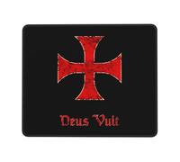 Superficie Liscia Tappetino per Il Mouse, Deus Vult Crur Templar Cross, Personalizzato Tappeto Mouse, Gaming Mousepad, 25X30cm, PC, Notebook, Computer