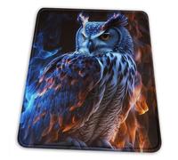 Superficie Liscia Tappetino per Il Mouse Fire Owl Flaming Blue Red Cool 25X30Cm, Tappetino per Mouse Antisfilacciamento Gaming Mousepad per Ufficio Laptop Notebook