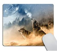 Superficie Liscia Tappetino per Il Mouse Gaming Wolf And Moon Gaming Mousepad Tampone per Mouse 25x30cm per Ufficio,Laptop,Notebook