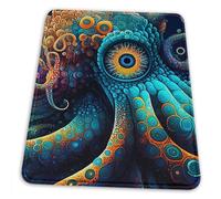 Superficie Liscia Tappetino per Il Mouse Kraken Mon-Ster Oct-O-P-LUS Psychedelic Abstract 25X30Cm, Tappetino Mouse Confortevole Gaming Mousepad per Notebook Computer Pc