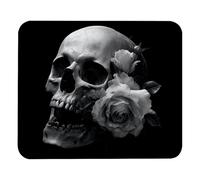 Superficie Liscia Tappetino per Il Mouse Skull Roses Flower Black Gaming Mousepad Tampone per Mouse 25x30cm per Laptop,Computer,Notebook