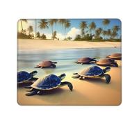 Superficie Liscia Tappetino per Il Mouse, Turtles On The Beach, antisfilacciamento Tappetino Mouse, Gaming Mousepad, 25X30cm, Ufficio, Casa, Laptop