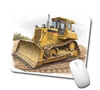 Superficie Liscia Tappetino per Il Mouse Yellow Bulldozer Construction Equipment Gaming Mousepad Tappetini Mouse 25x30cm per Casa,Laptop,Computer
