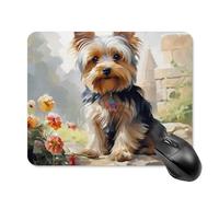 Superficie Liscia Tappetino per Il Mouse Yorkshire Terrier in Garden Printed 25X30Cm, Tappeto Mouse Antisfilacciamento Gaming Mousepad per Pc Notebook Computer