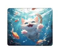 Superficie Liscia Tappetino per Mouse, Cat Seaworld Ocean Fish Animal Cute Dive Underwater Tappetino per Il Mouse antisfilacciamento Gaming Mousepad per Casa PC Ufficio