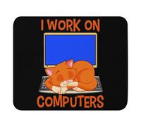 Superficie Liscia Tappetino per Mouse, Science Technology Graphic Funny Kitten Kitty Sitting On Computer Tappetino per Il Mouse Antipolvere Gaming Mousepad per Laptop Casa PC