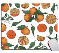 Superficie LisciaTappetino per Il MouseOrange Mandarin Tangerine with Leaves Customized RectangleGaming MousepadTampone per Mouse25x30cmperNotebook,Computer,Laptop