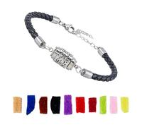 SUPERFINDINGS 1 braccialetto diffusore in acciaio inox con medaglione per aromaterapia, 18,7 cm, regolabile, con 10 cuscinetti riutilizzabili per donne e uomini, Acciaio inossidabile