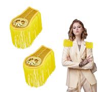 SUPERFINDINGS 1 Coppia 2 pezzi di Fregio Dorato Epaulettes Honor Guard Fregio Epaulet Orchestra Uniformi Spalline Abbigliamento Accessori per Halloween Cosplay Carnevale Vestirsi
