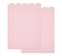 SUPERFINDINGS 10 foglio A5 6 fori Pagina Indice Ad Anelli Plastica Satinata Discbound Notebook Fogli Divisori per Indice Rosa Divisori Superiori Vuoti 21.9x14.8cm/8.62x5.83inch