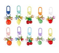 SUPERFINDINGS 10 pz 5 stili Portachiavi Ciondolo Frutta Fragola Borsa Portachiavi Ciliegia Portachiavi Borsa Catena Estensibile Accessorio per Borse Borse Borsetta Auto Ornamento Fai Da Te