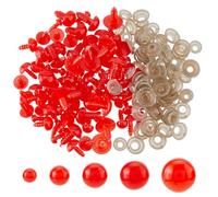 SUPERFINDINGS 100 pz 5 Misure Occhi di Sicurezza Occhi all'Uncinetto Occhi Rossi per Bambole Occhi Rotondi Artigianali all'Uncinetto con Rondelle Occhi di Plastica per Animali di Peluche, 6 13.5mm