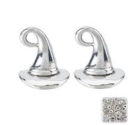 SUPERFINDINGS 100Pcs Chapeau de Sorcière Pendentif Charme Argent Antique Pendentifs Chapeau Tibétain en Alliage de Zinc Charms Décoratifs D'Halloween Charms Vintage Trouvailles pour Fabrication