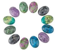 SUPERFINDINGS 12 pz 6 stili Pietre Preziose Cabochon Flatback Cabochon di Diaspro Naturale Cabochon Ovali Pietre Preziose per Bracciale Collana Creazione di Gioielli Misti Tinti e Non Tinti