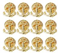 SUPERFINDINGS 12 Pz Ancora Spilla Dorata/Platino/Nero Ancora Spille Decorative In Lega Vela Spilla Marina Motivo Spilla Da Spilla Per Uomo E Donne Vestito Cappotto Giacca di Tessuto, 15x13mm, Metallo