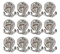 SUPERFINDINGS 12 Pz Ancora Spilla Dorata/Platino/Nero Ancora Spille Decorative In Lega Vela Spilla Marina Motivo Spilla Da Spilla Per Uomo E Donne Vestito Cappotto Giacca di Tessuto, 15x13mm, Metallo