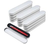 SUPERFINDINGS 12 pz Scatola Portaoggetti in Metallo per Penne Scatole in Latta con Spugna Scatole per Matite in Metallo da 17.8x3.7cm Scatole Regalo per Penne Set di Custodie per Collezione Vuote