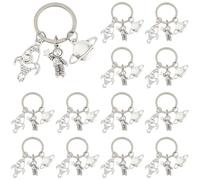 SUPERFINDINGS 16 portachiavi A Forma di Pianeta Astronauta, In Lega, con Ciondoli A Forma di Razzo Spaziale, con Portachiavi A Tema Spaziale, Bomboniere per Feste A Tema Astronauta, per Zaino.