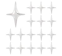 SUPERFINDINGS 16 spille decorative in lega a forma di stella, a 4 punti, a forma di stella, per vestiti, giacche, cappelli, decorazioni, 4,1 x 2,95 cm, 41x29.5mm, Metallo