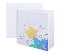 SUPERFINDINGS 2 copertina rigida bianca libri vuoti, 18,2 x 18,7 cm, 14 pagine spesse, libro degli ospiti, libro degli ospiti, da personalizzare, ideale per scrivere e disegnare