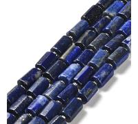 SUPERFINDINGS 2 Filamenti di Perle di Lapislazzuli Naturali Filamenti di Perle di Pietra Naturale Color Indaco Perle A Cilindro di Pietra Perle A Tubo Sfuse (Circa 14-15 Pezzi/Filamento)