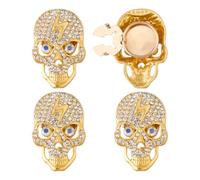 SUPERFINDINGS 2 gemelli a forma di teschio da uomo in lega 3D con scheletro gotico per camicia con bottoni a bottone accessori per camicie e abiti da uomo testimoni dello sposo di Halloween
