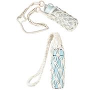 SUPERFINDINGS 2 pezzi 2 sti macramè bottiglie d'acqua supporto per bottiglie d'acqua all'uncinetto, per bottiglie di vino macramè, borsa a tracolla fatta a mano boho portabottiglie con cinghia per