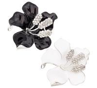 SUPERFINDINGS 2 pezzo 2 colori Strass Fiore Spilla Spilla Classica Cristallo Floreale Spilla Grandi Fiori Orchidea Spilla Spille Vintage Ispirato Spilla per Il Banchetto di Nozze Regali