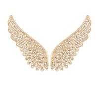 SUPERFINDINGS 2 pz Spilla con Ali d'Angelo Spille con Strass in Lega di Cristallo Dorato Ali di Piume Spille Spilla da Bavero Abito per Donna Uomo Festa di Nozze