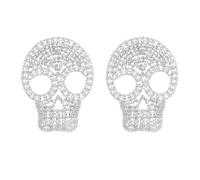 SUPERFINDINGS 2 pz Toppe con Teschio Termoadesive 3.9x2.9 Pollici Glitter Testa di Scheletro con Applicazione di Strass Cucire su Patch Punk Teschio Riparazione di Abiti Patch per Vestiti,Pantaloni