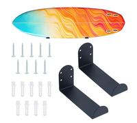 SUPERFINDINGS 2 Set di Supporti Da Parete per Surfboard, Montaggio per Surfboard In Acciaio Al Carbonio, Supporto Da Parete Nero per Display, Storage per Snowboard, Mensola Decorativa per Snowboard.