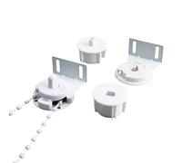 SUPERFINDINGS 2 Set Kit di Riparazione per Tende A Rullo in Plastica Staffe per Tende A Rullo Bianche con Catena di Perline Accessori per Rulli per Tende per Windows Aste per Tende