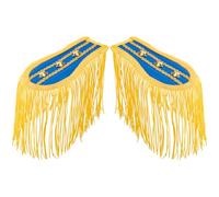 SUPERFINDINGS 2 spalline con frangia e nappa, spalline punk per spalle e spalline, blu, frangia con spille, accessori per costumi, uomini e donne, cosplay, carnevale
