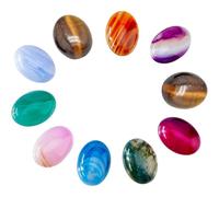 SUPERFINDINGS 20 pz 10 Colori Ovale Cabochon Agata Naturale 18x13mm Pietre Preziose Flatback Cabochon Cristalli Pietre Preziose Naturali per Collana Creazione di Gioielli