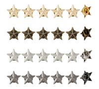 SUPERFINDINGS 20 pz 2 colori Stella Distintivo Spilla Lega Veterani Giorno Stella Spille Stelle Sfuse Platino Dorato Luglio Memoriale Stelle Spille 2.9x3cm