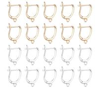 SUPERFINDINGS 20 pz Leverback Earwires 17x13mm Rotondo Ganci Orecchino Nastro in Ottone Dorato Orecchini A Cerchio con Anello Aperto per La Creazione di Gioielli