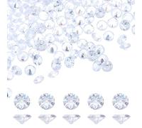 SUPERFINDINGS 200 Perle di Zircone Cubico con Foro da 1mm Pendenti A Forma di Diamante, Charme in Cristallo di Strass Trasparente per La Creazione di Gioielli Collana Orecchini Bracciale 5mm