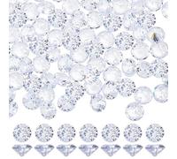 SUPERFINDINGS 200Pcs Perles en pierre de zircon cubique Charms Pendentifs diamant à dos pointu 6mm Rond plat transparent Pierres de Rhin Cristal Charms pour Collier Bracelet Fabrication de bijoux