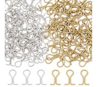 SUPERFINDINGS 200pz 2 Colori Occhielli per Piombi da Pesca Occhielli in Ottone Occhielli Fai da Te Esche da Pesca Occhielli Argento Dorato Anello Piombi da Pesca per Stampi per Pesi Piombo Accessori