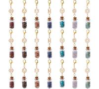 SUPERFINDINGS 21 pezzi 7 stili bottiglie di vetro ciondolo collana bottiglia con catena bottiglia di vetro con pietra mista all'interno per festa di nozze orecchino portachiavi