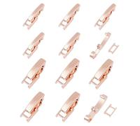 SUPERFINDINGS 24 Pezzi 2 Stili Chiusure A Moschettone in Ottone Placcato Oro Rosa Prolunghe per Collane e Braccialetti 15-16.5mm di Lunghezza Chiusura A Moschettone Estensione per Gioielli Fai da Te